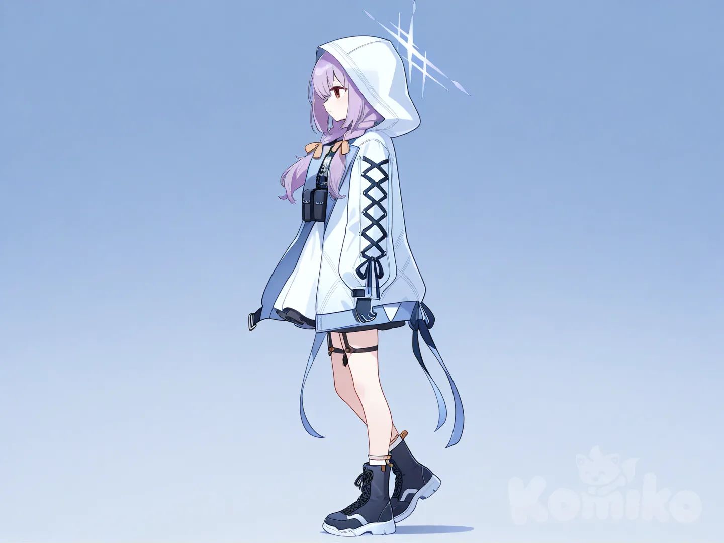 atsuko (blue archive),no coat, full body,standing, side view