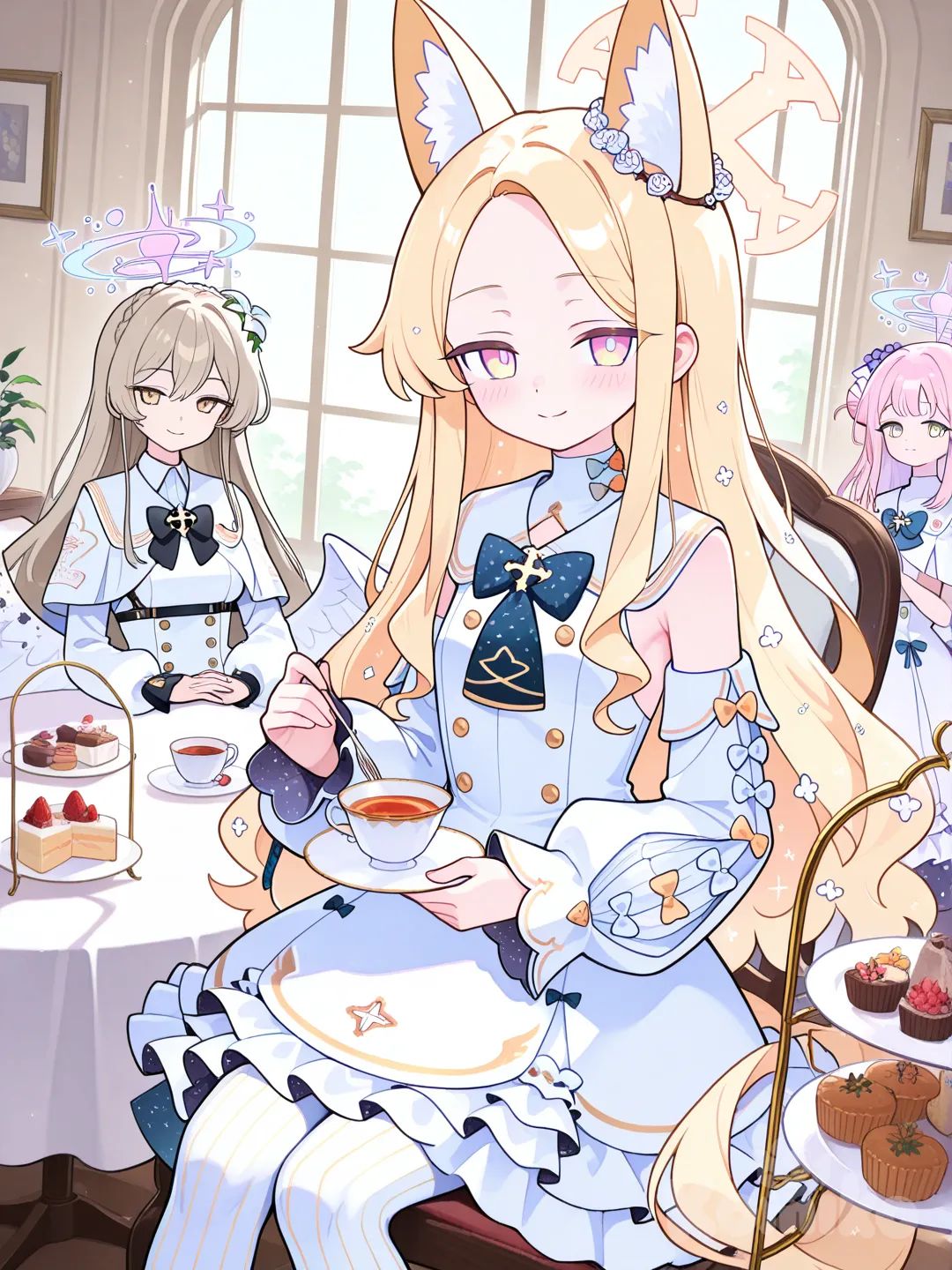 mika (blue archive), nagisa (blue archive), seia (blue archive), tea party