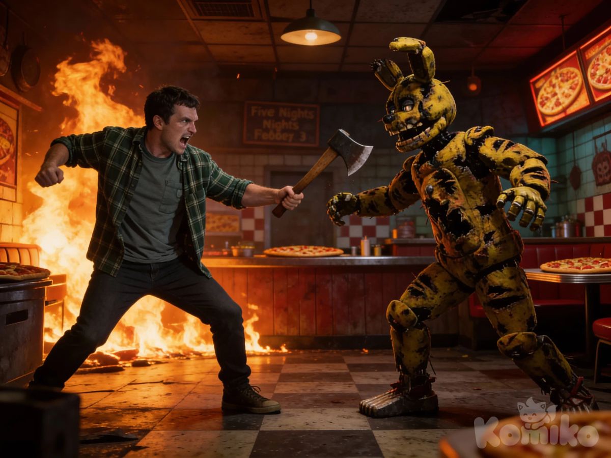 Batalha final que vai acontecer no terceiro filme de Fnaf Mike Smith vs springtrap 