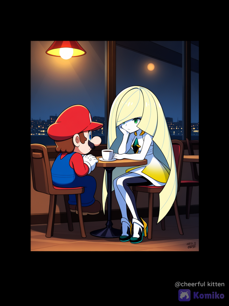 Mario y Lusamine teniendo otra cita