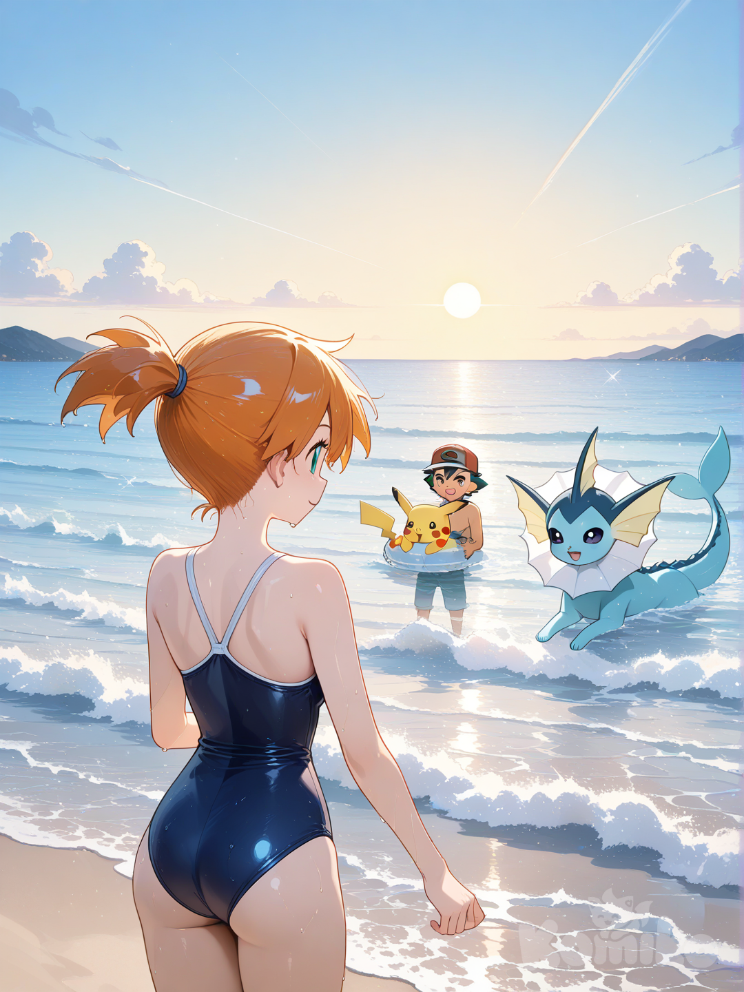 In the water with Vaporeon