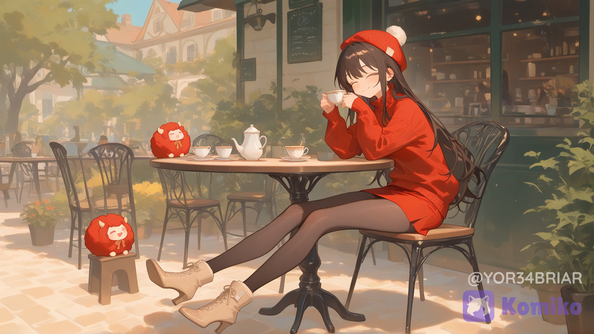 YOR BRIAR in a cafe