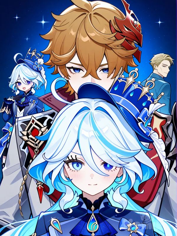 @Tartaglia_(Genshin_Impact), @Nanami_Kento, 1boy, @Furina_(Genshin_Impact), 2boys