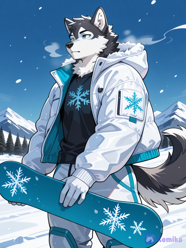 Хаски на сноуборде ❄️🐾