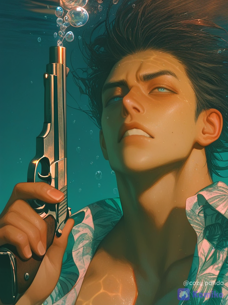 Angry Mullet Boy Underwater 🌊🔫