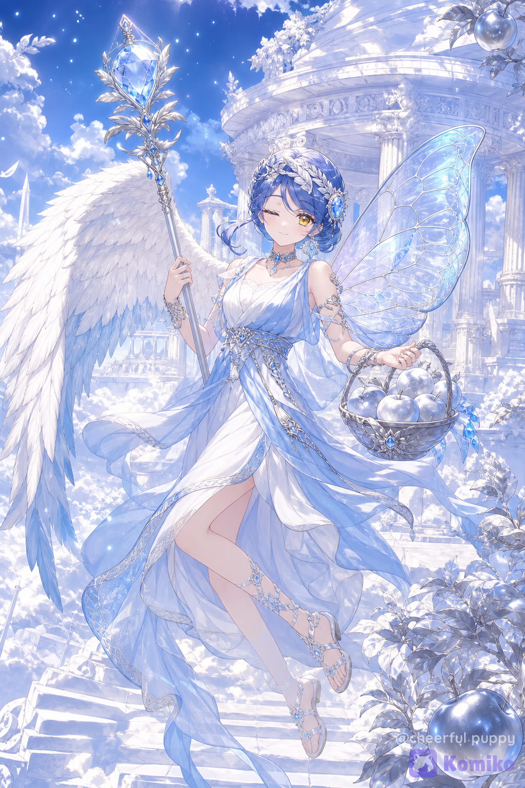 Greek Goddess Hedone Blue