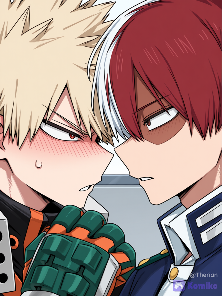 Reminds me of the 1v1 battle hehe todobaku (again)