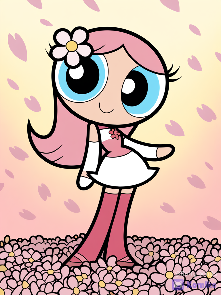 Flower (vocaloid) in the powerpuff girls style