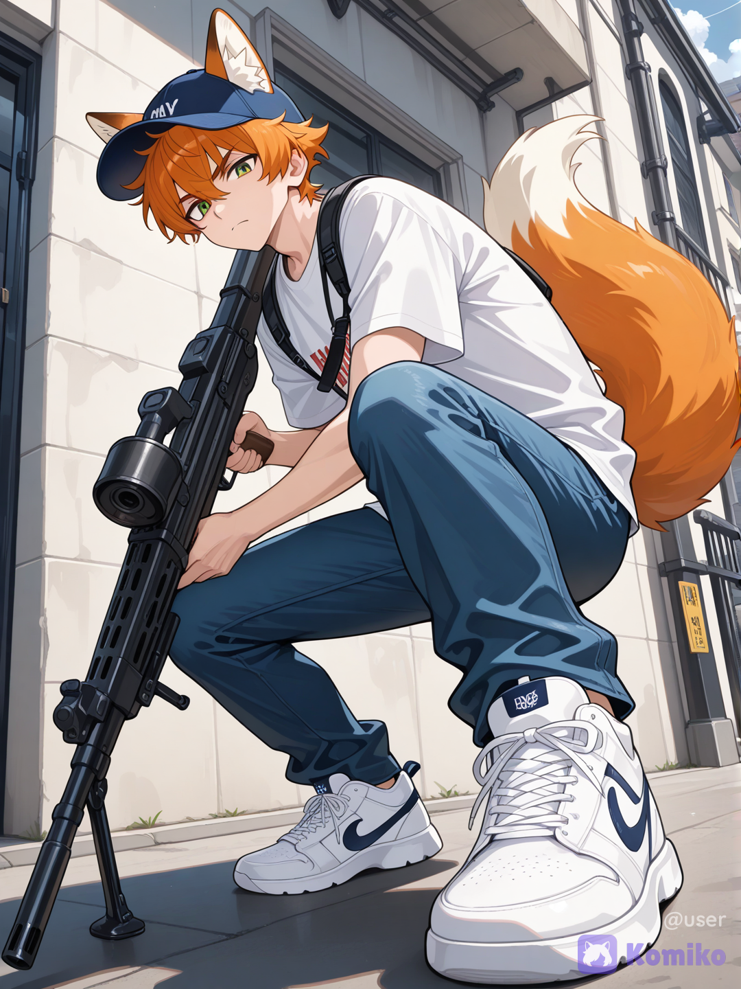Nick Wild as human with heavymaschinegun