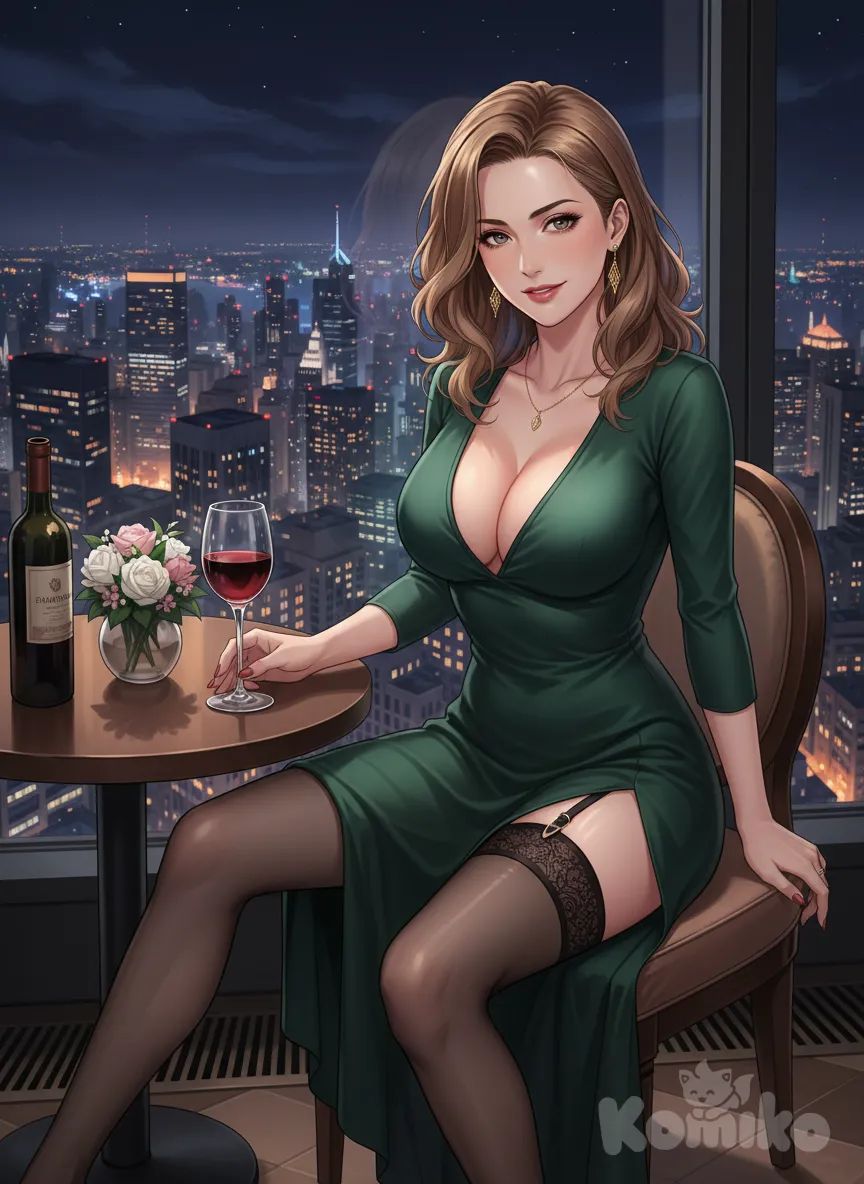 A restaurant in a skyscraper