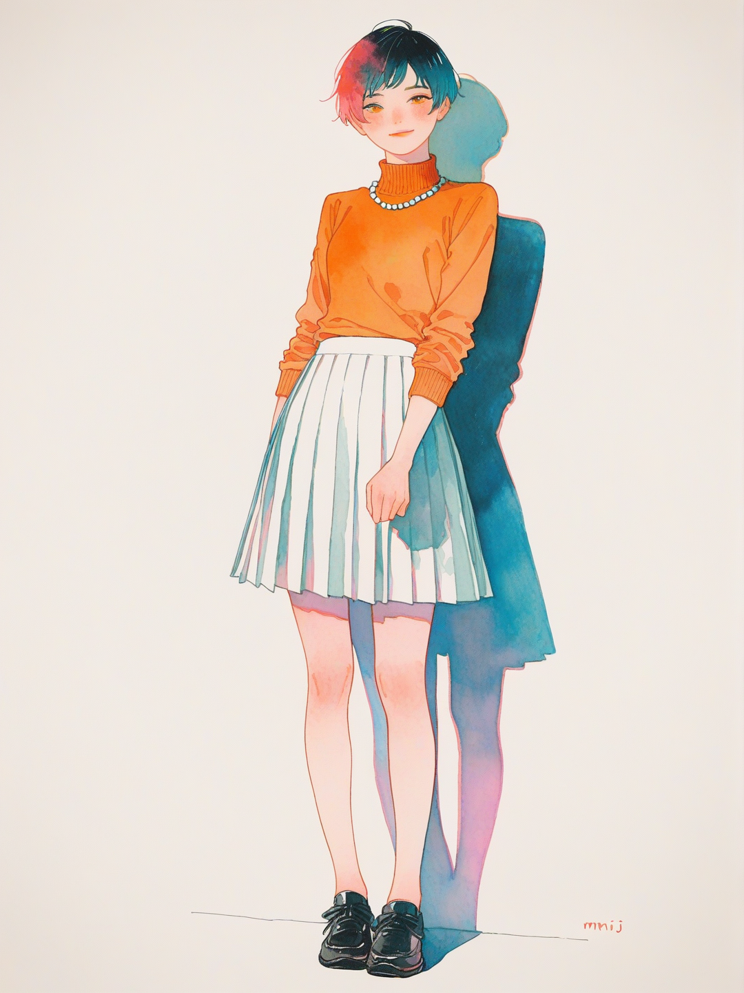 Orange turtleneck 