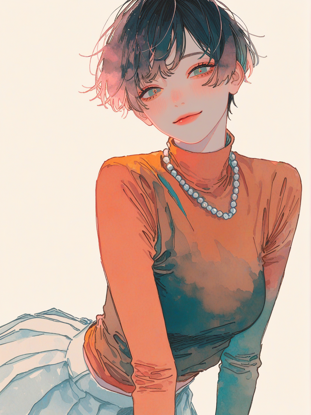 Orange turtleneck 
