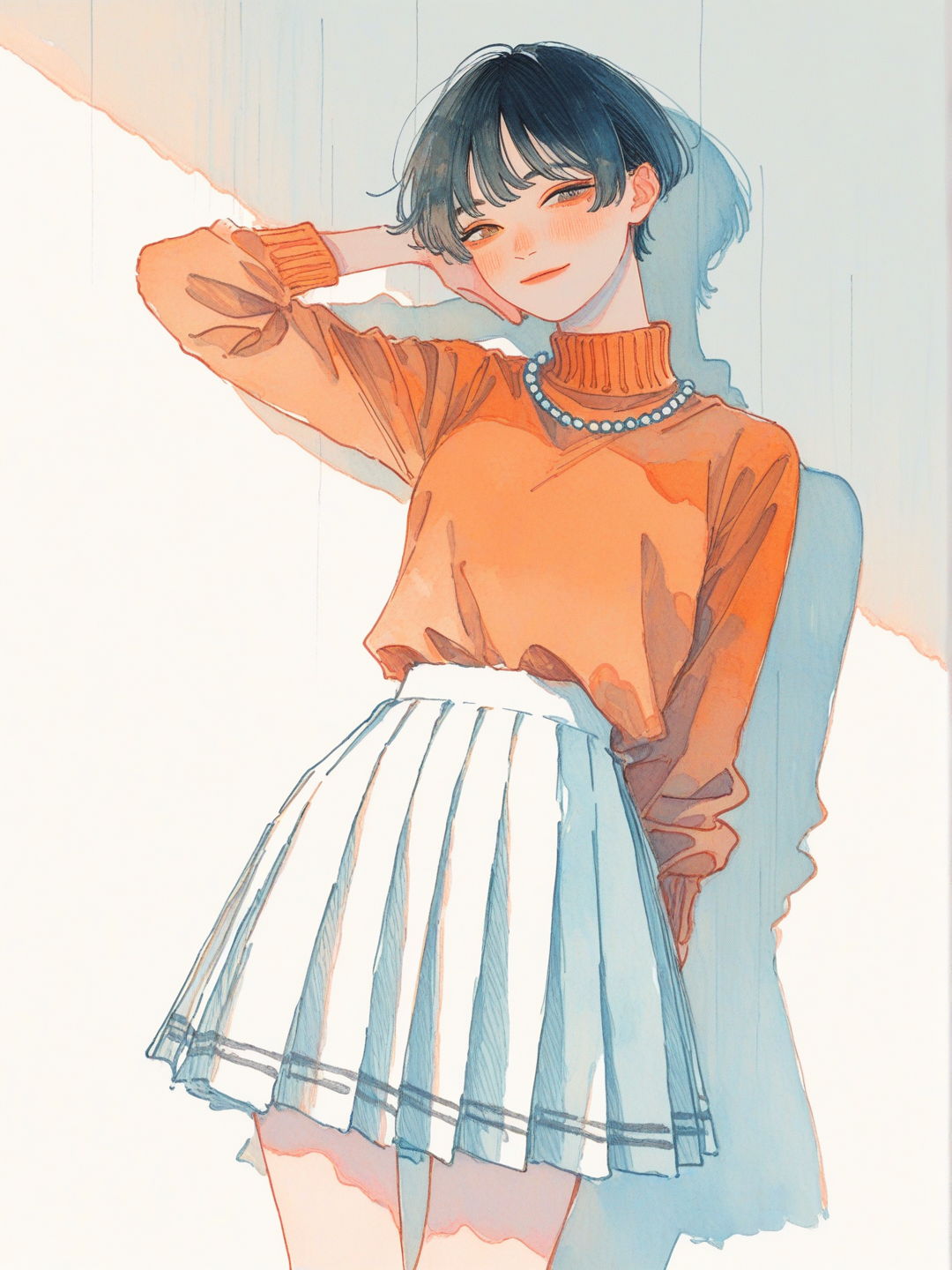 Orange turtleneck 