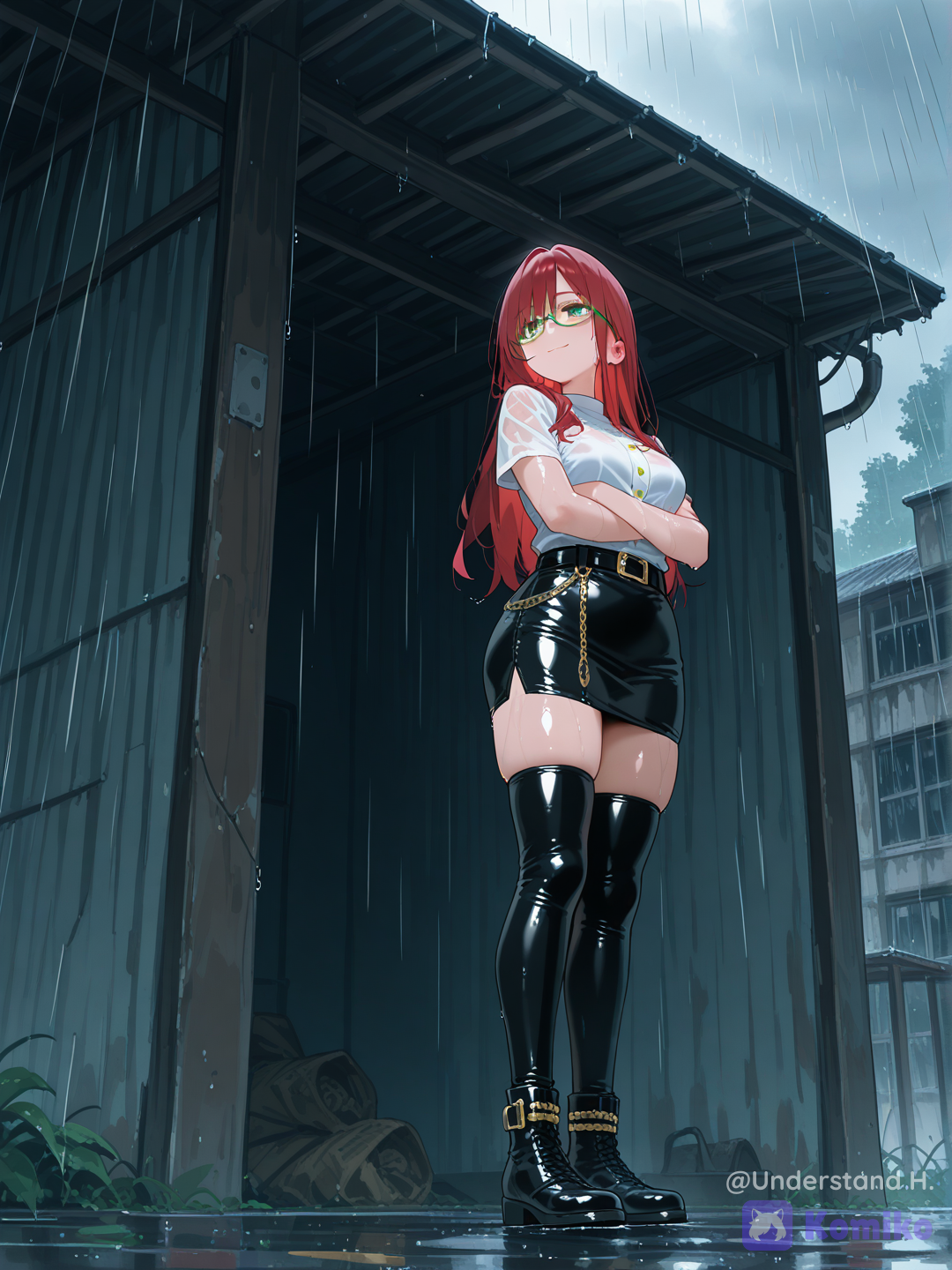Wait for the rain to stop.