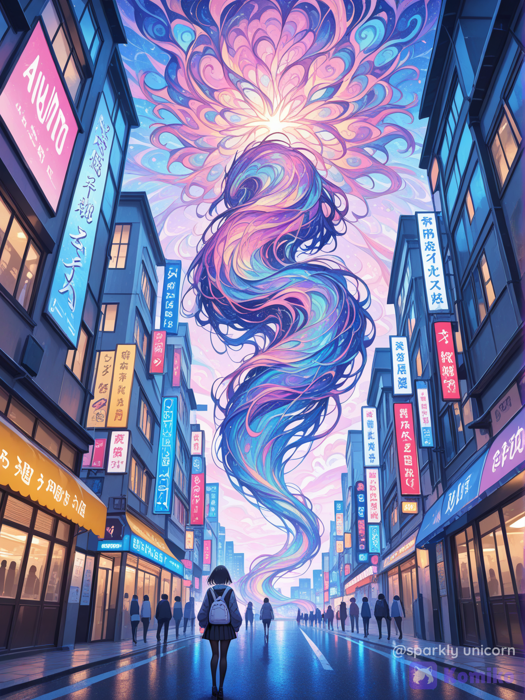 intricate mural, city street, urban art, vibrant colors, abstract design, large-scale painting, background