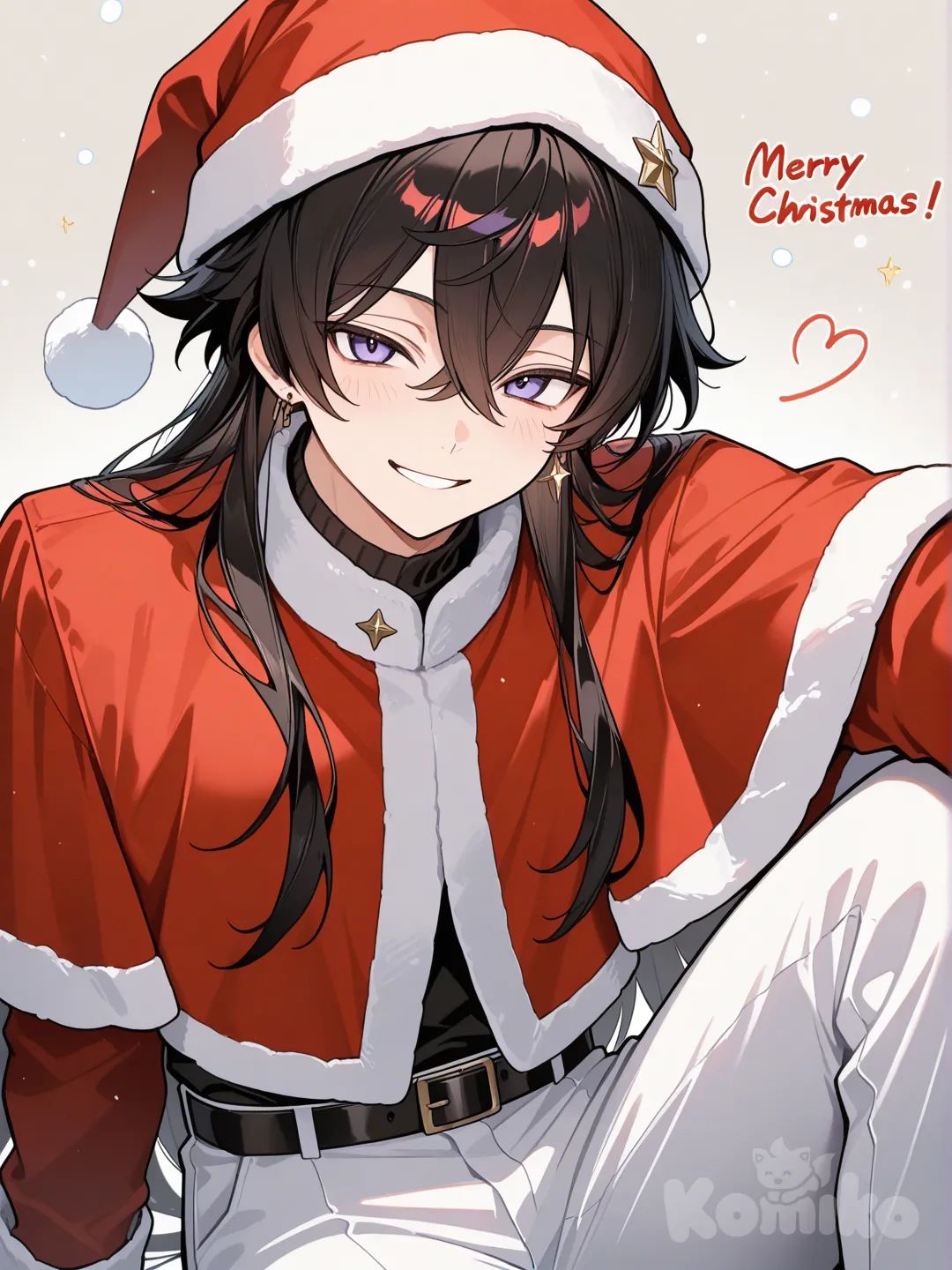chico de pelo largo ,navideño