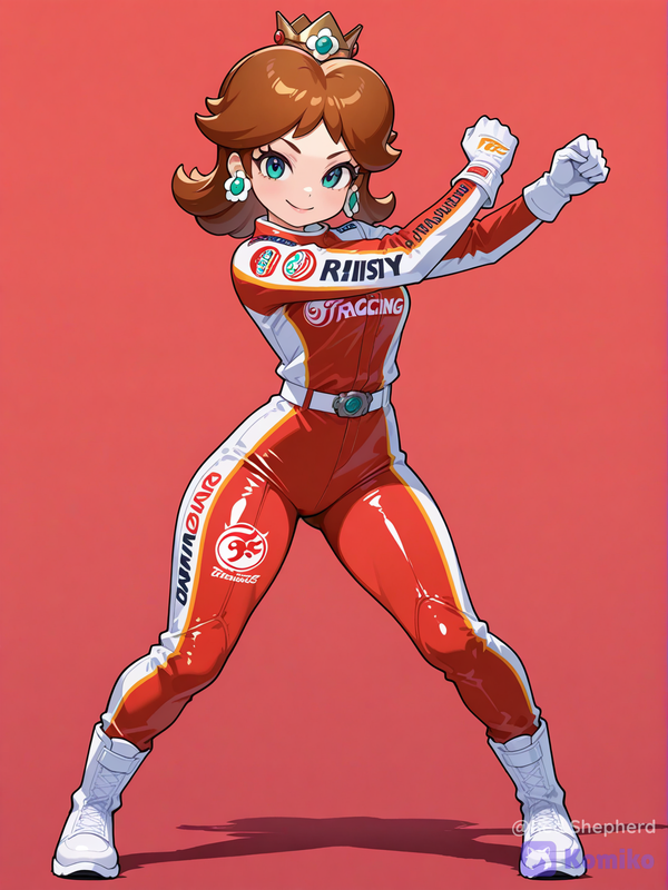 Daisy in race suit