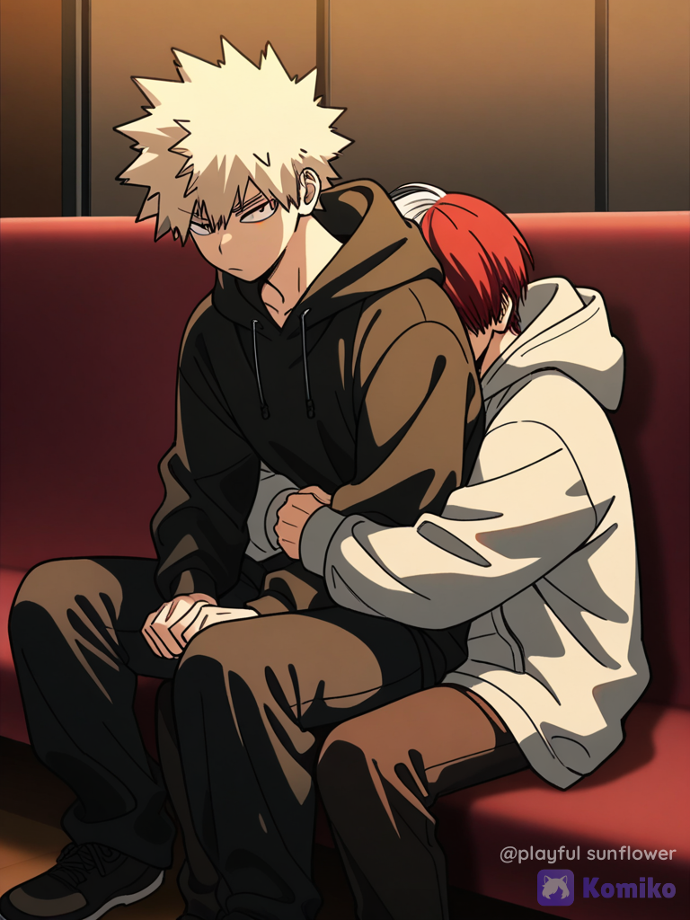 BakuTodo couch cuddles (灬ºωº灬)