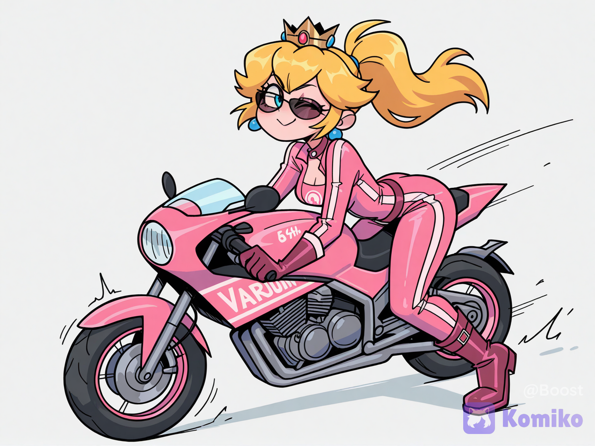 Peach motociclista 