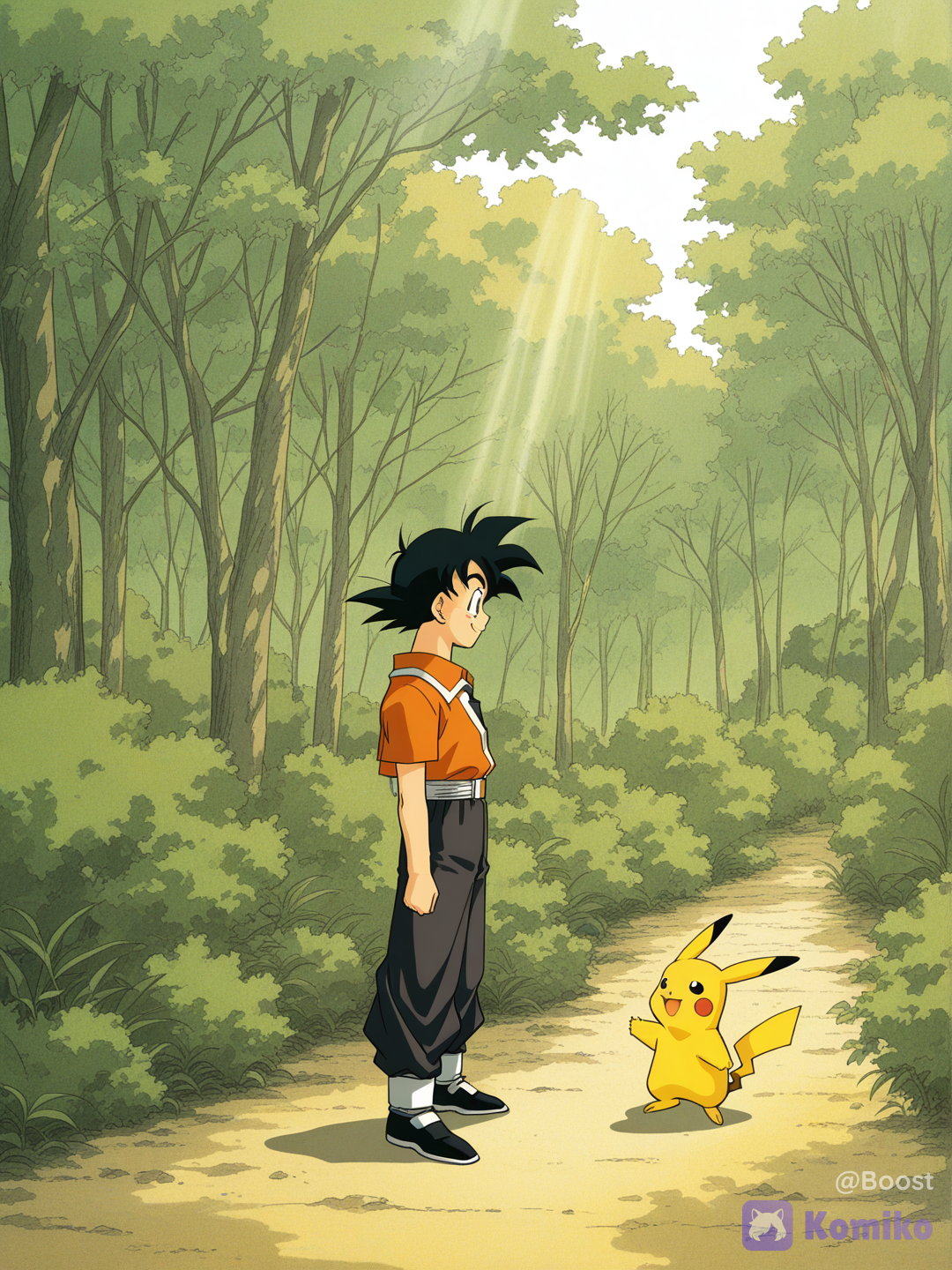 Goku conoce a Pikachu
