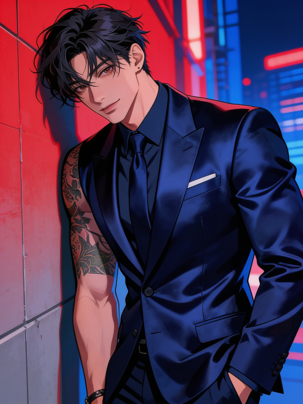Asher's Neon Night Look 💙✨