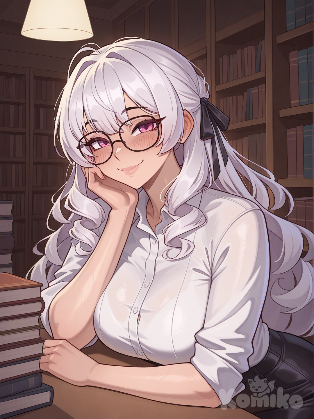 Reina at the library