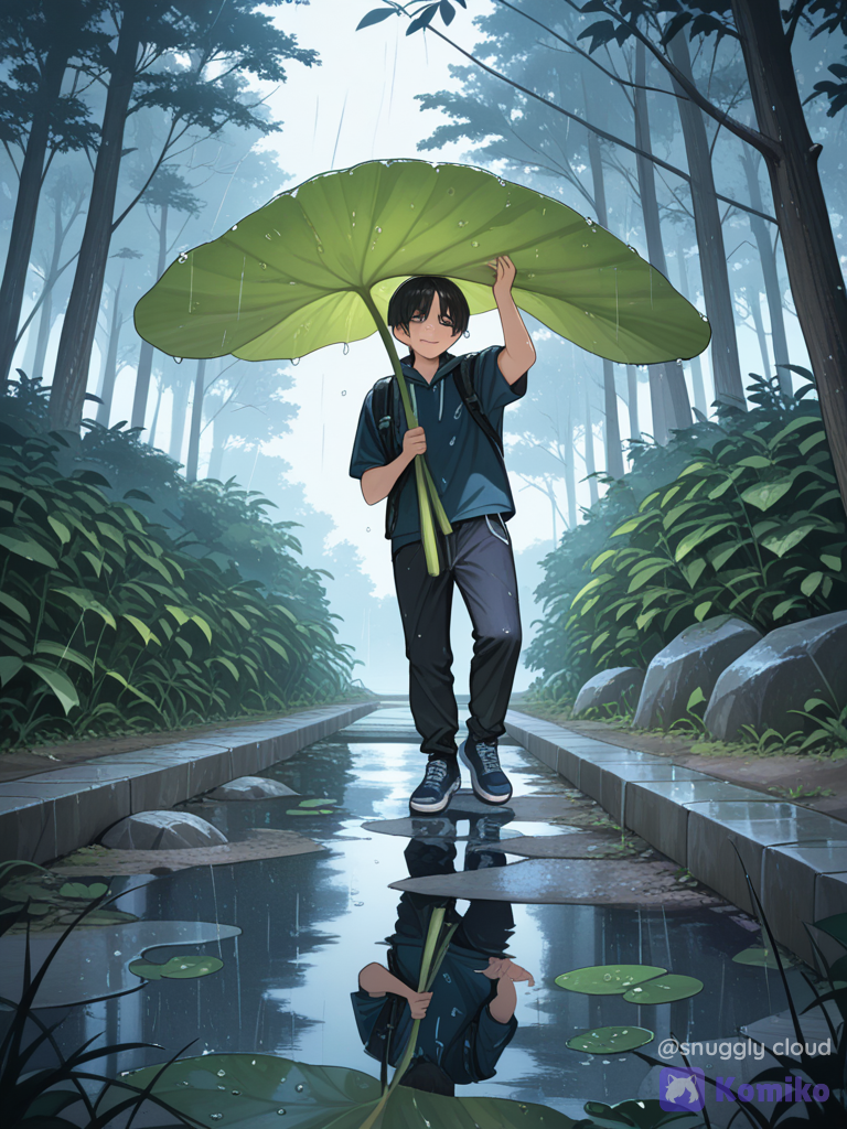 Rainy Leaf Umbrella Vibes 🍃☔