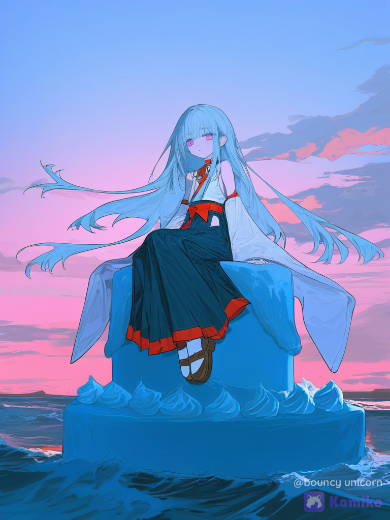 Miko on Sunset Cake Boat~ 🌅🍰