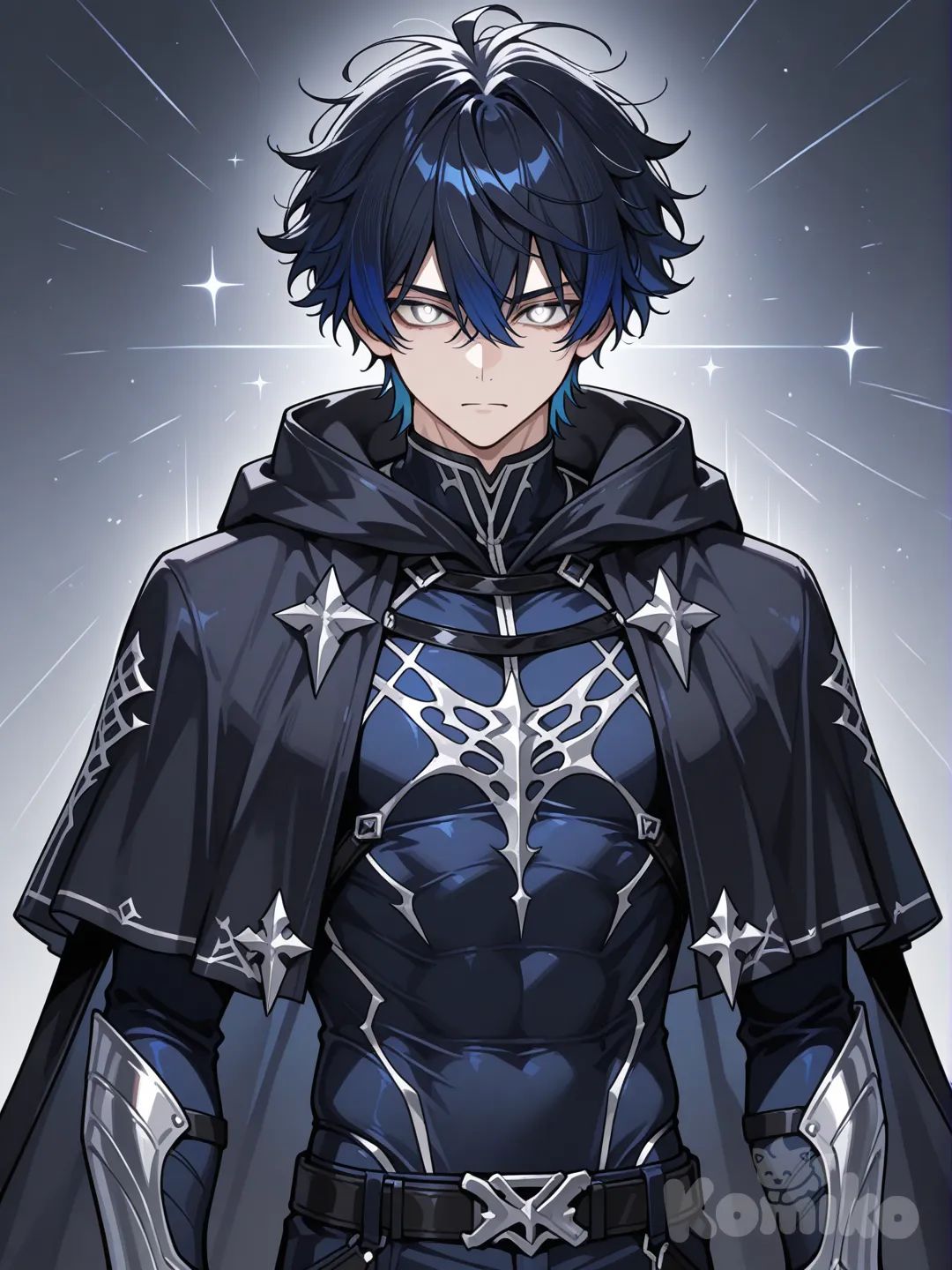 Akira Kurogane

Descripción física:

Edad: 17–18 años

Altura: 1,78 m

Cabello negro azulado, desordenado, con reflejos metálicos cuando usa sus poderes.

Ojos plateados (brillan al manipular materia).

Complexión atlética, pero no exagerada.

Suele vestir una capa oscura con líneas brillantes que cambian según el material que controla.