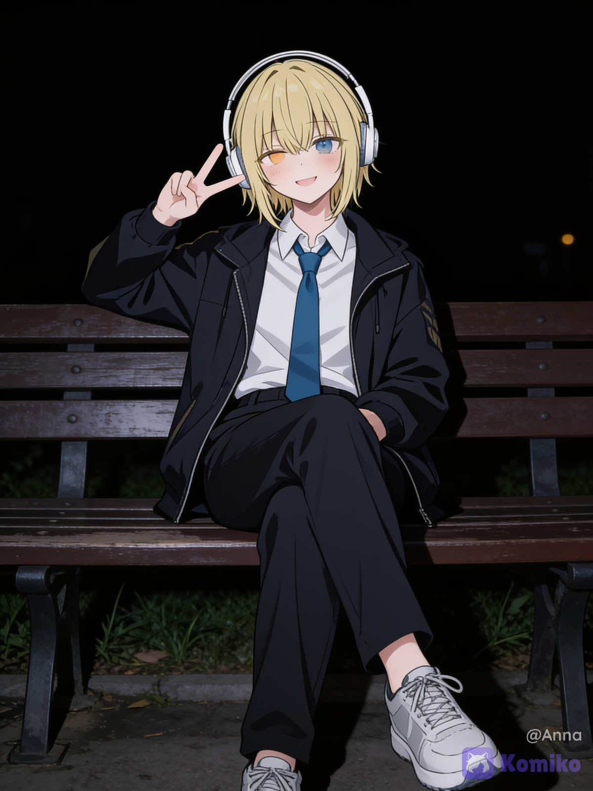 Bench Peace at Midnight 🌙✌️