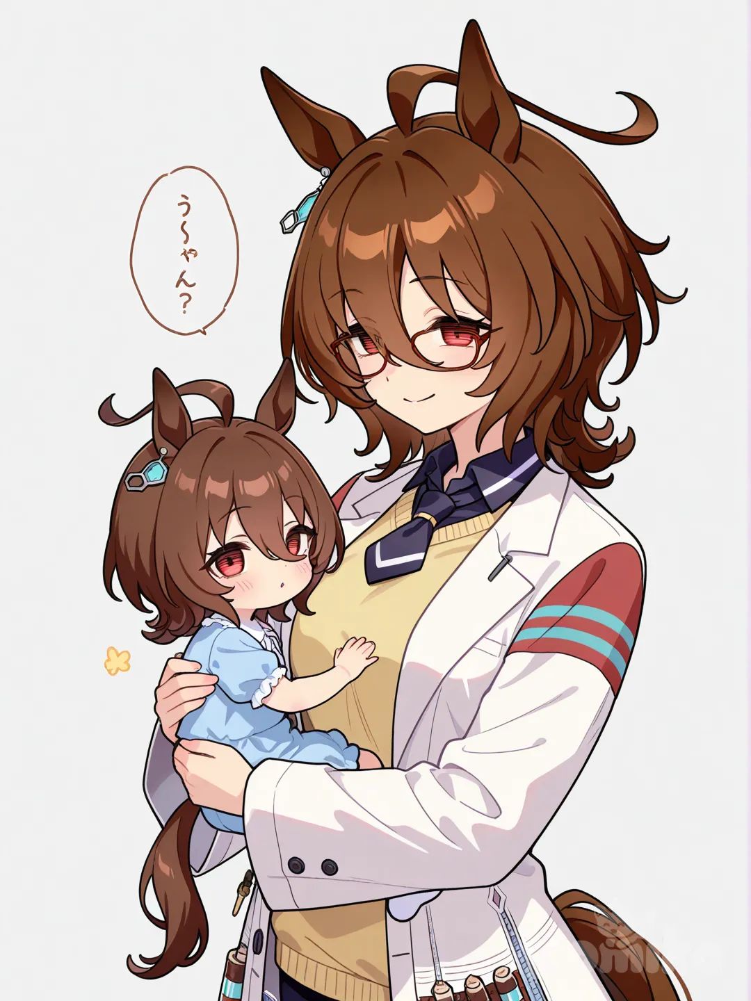 @Agnes_Tachyon_(Umamusume),Carrying her daughter