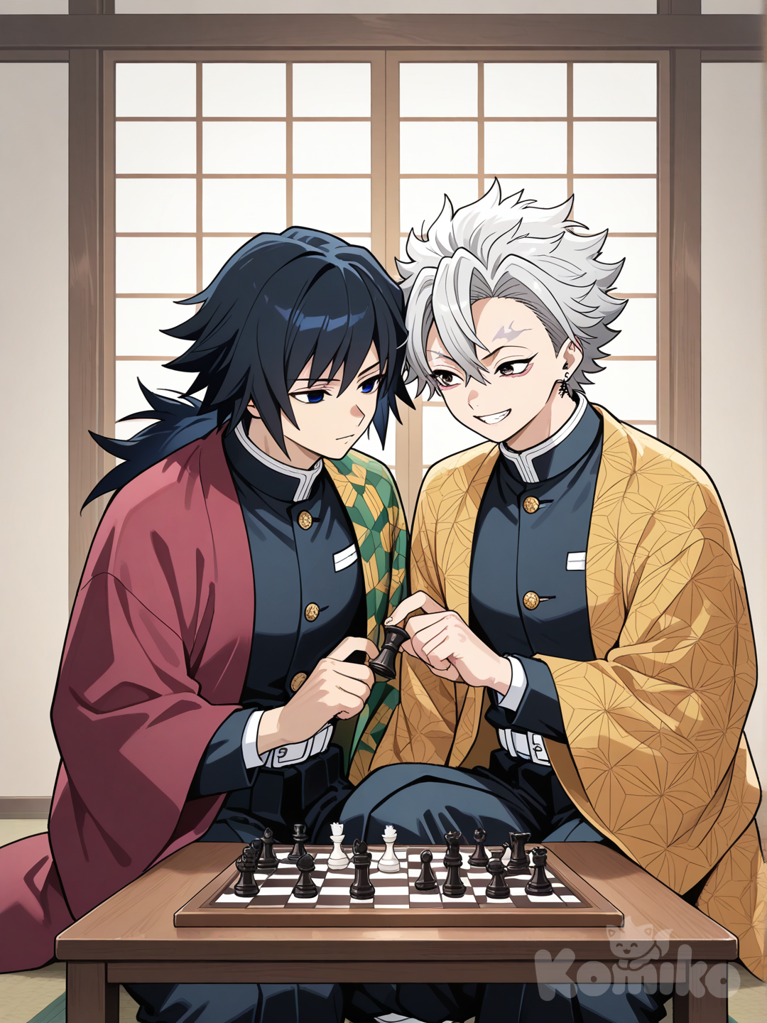 Giyu sanemi playing chess 