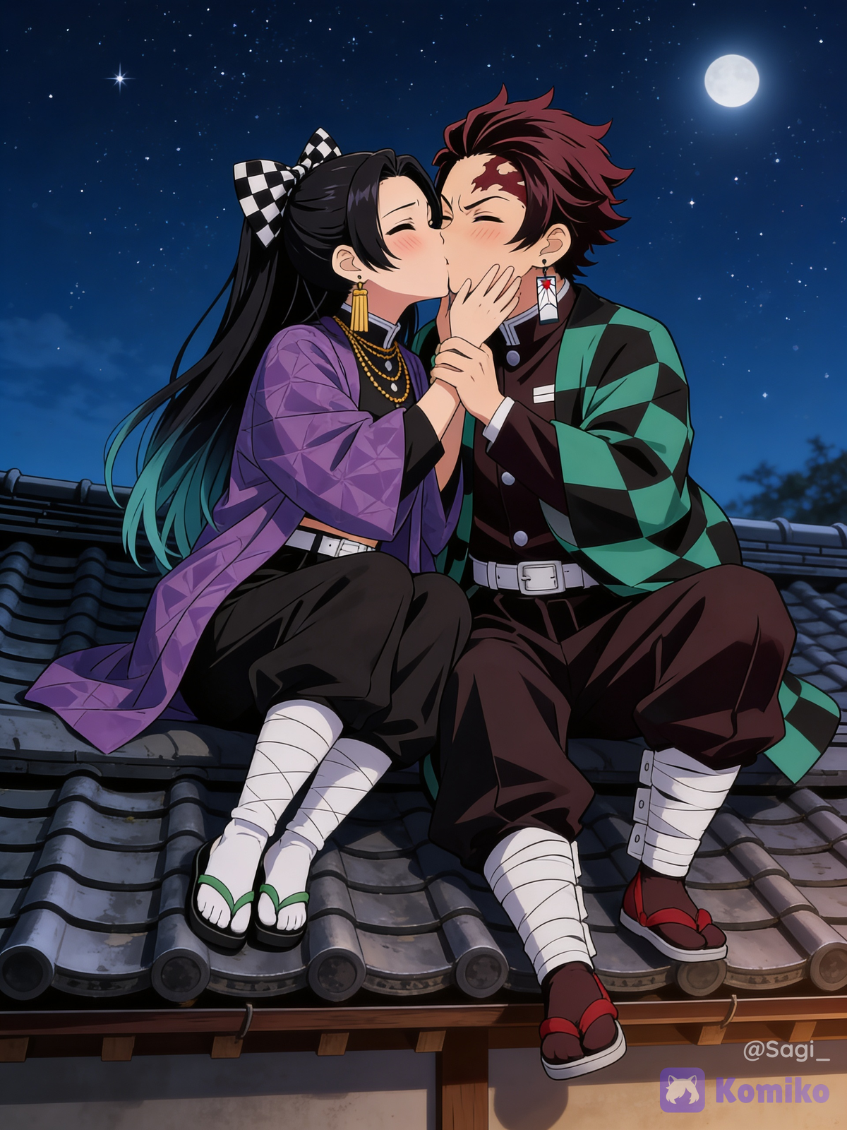 Tanjiro’s first kiss