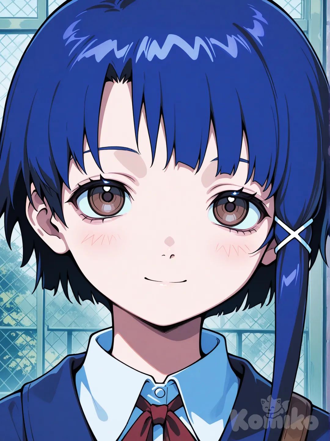 iwakura lain, smile. Arte do anime serial experiments lain.