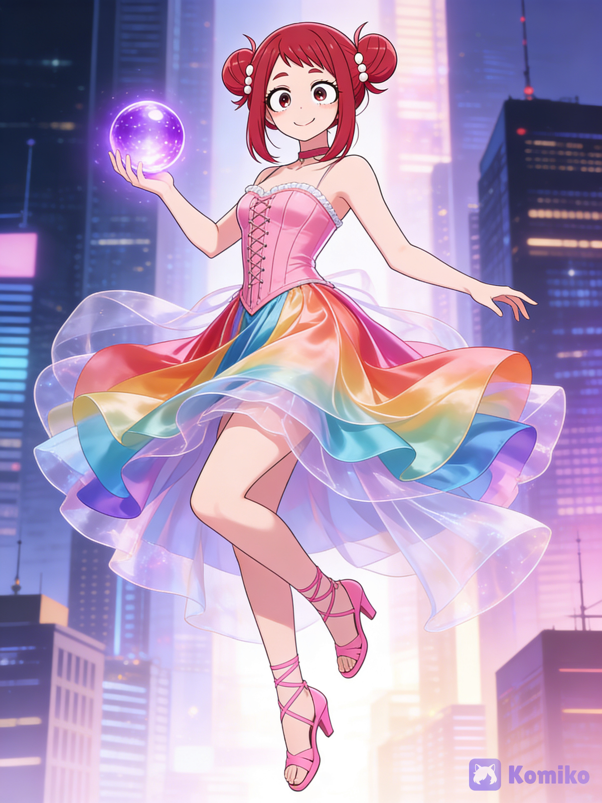 Hikari in hero outfit