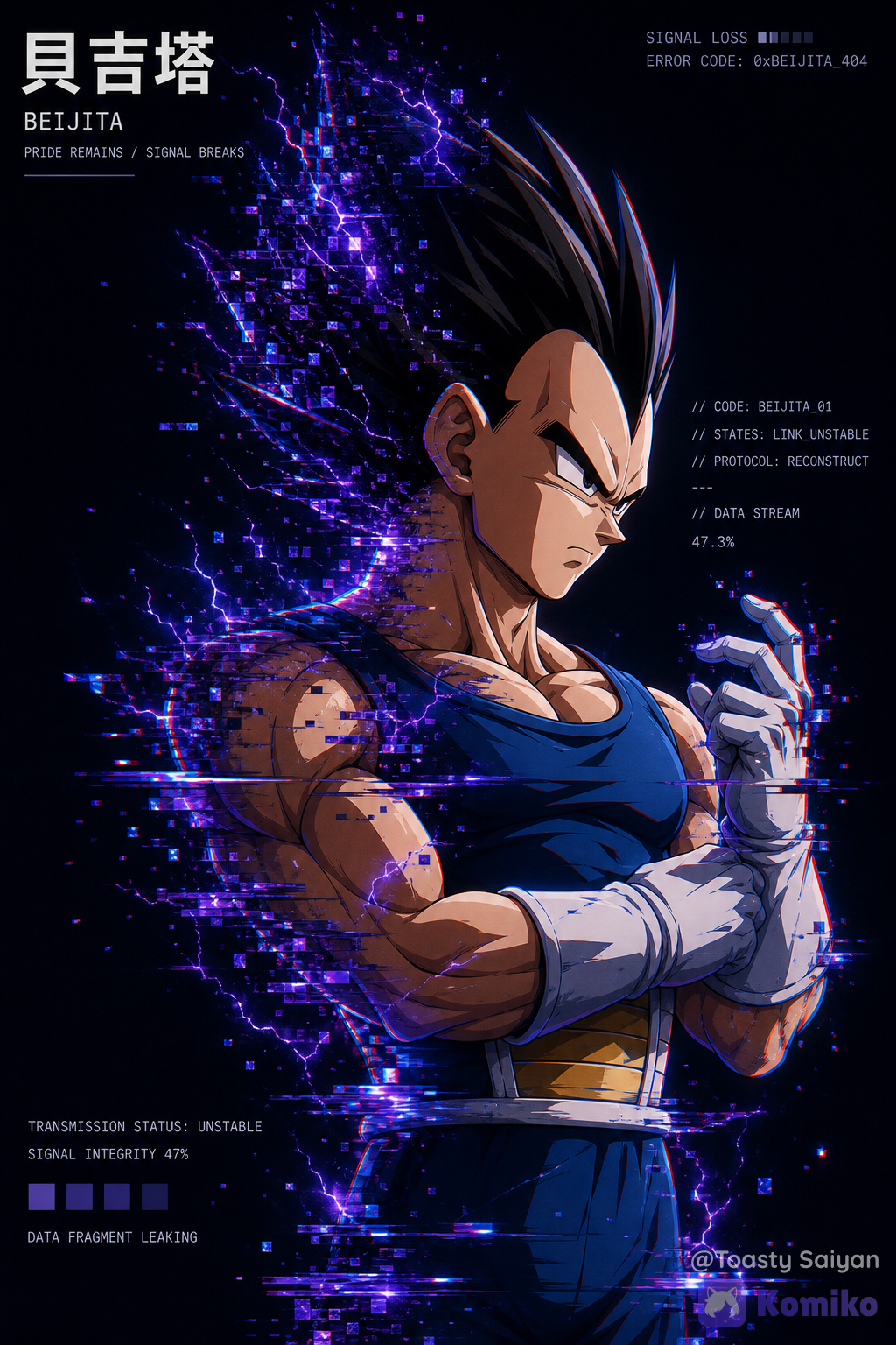 Vegeta Glitch Data Card