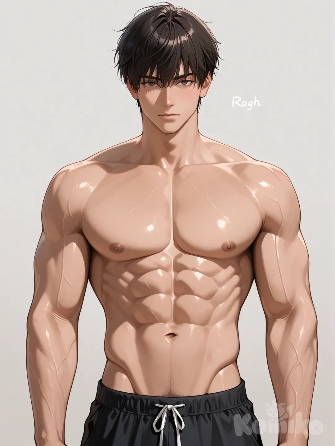 Make this man more muscular, but not too much.
