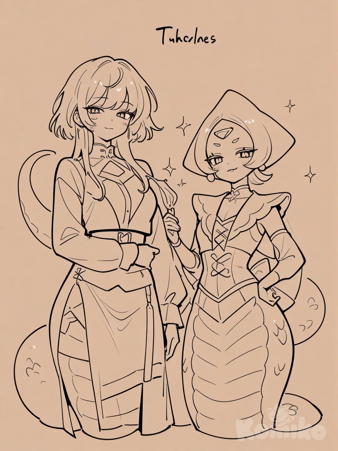 Lapis lazuli , peridot, snake girls