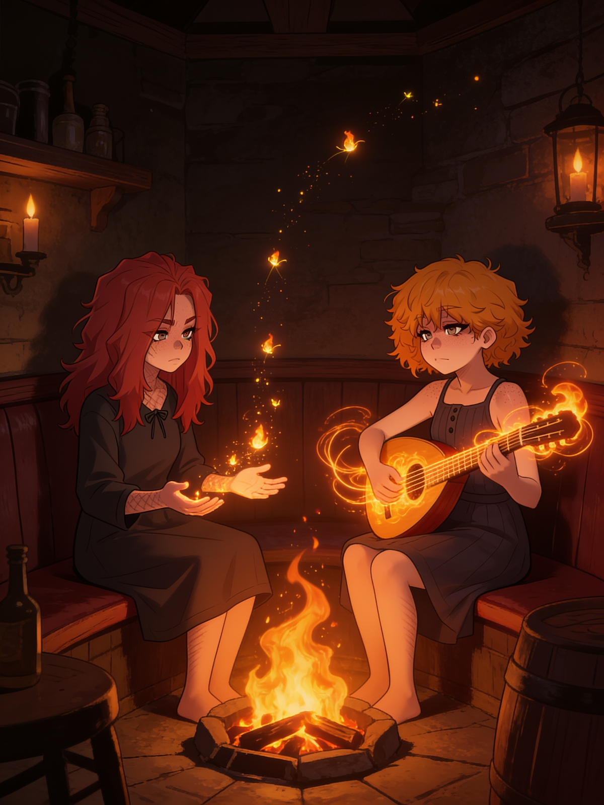 belle & liora’s firelit moment ✨