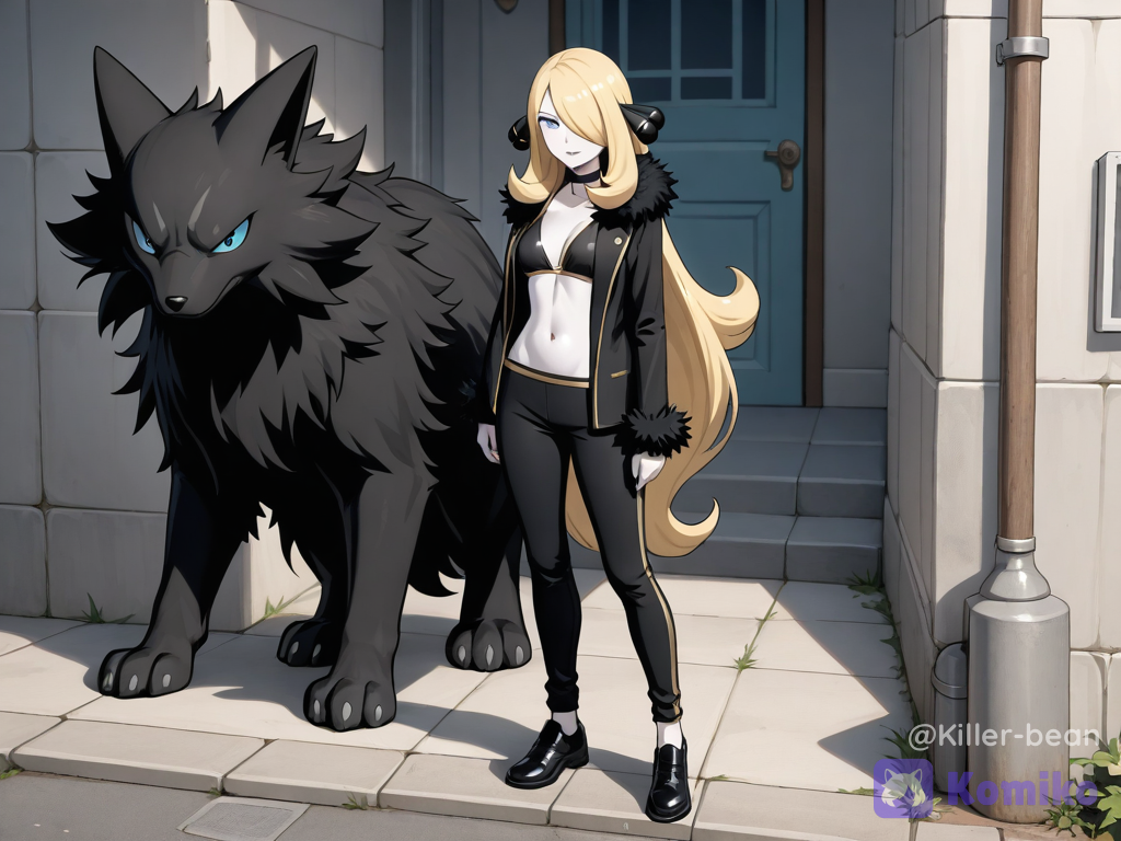 Cynthia con un pokemon extraño xd