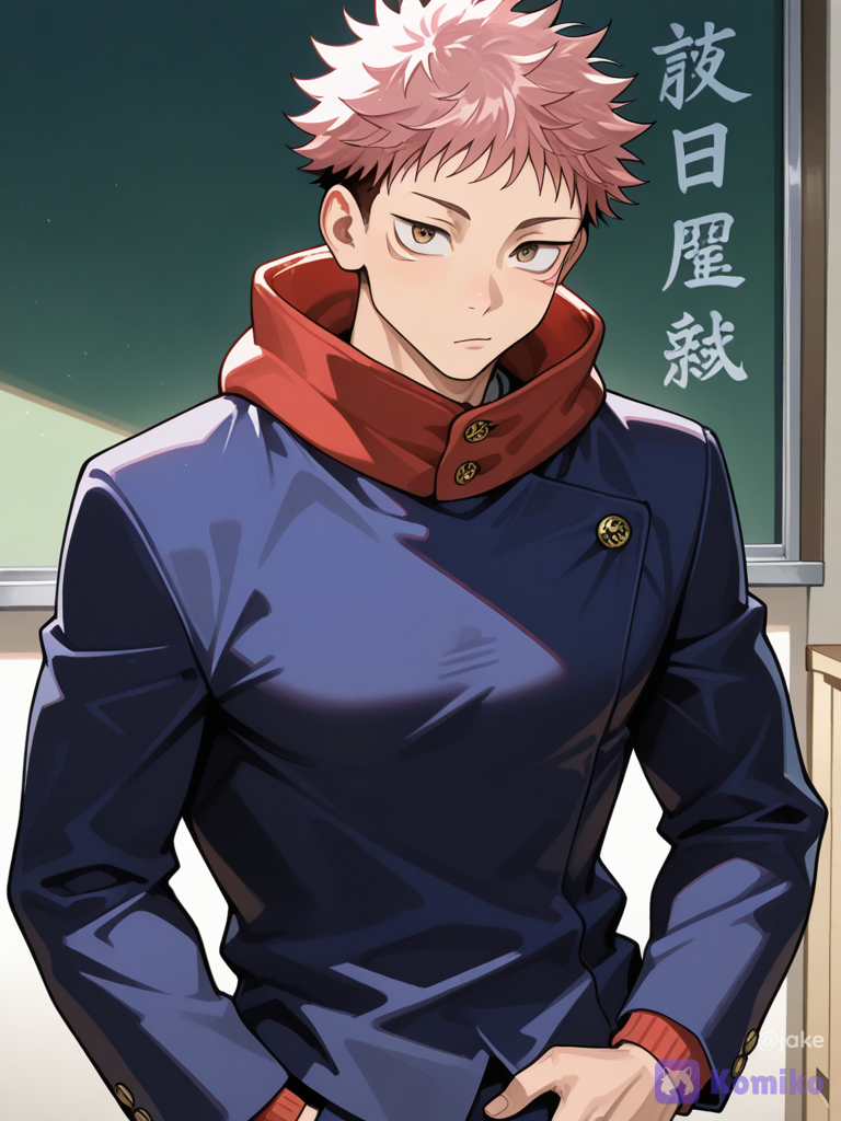 Yuuji's Cool School Look! (｡•̀ᴗ-)✧