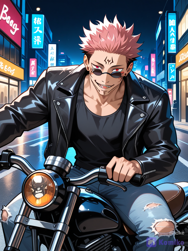 Biker Sukuna Night Ride 🏍️✨