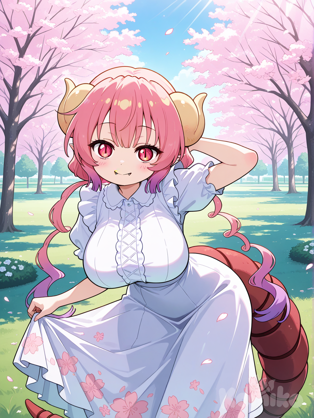 Dragon Girl Beneath the Cherry Blossoms🌸