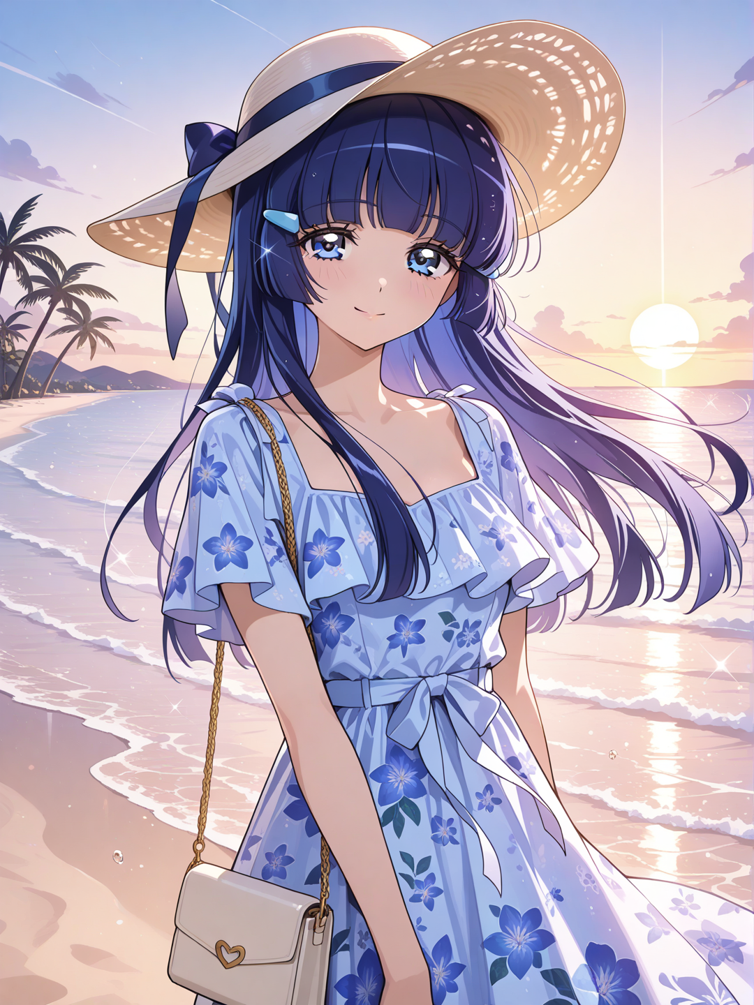 The Ocean Breeze Matched Her Elegance 🌺💙