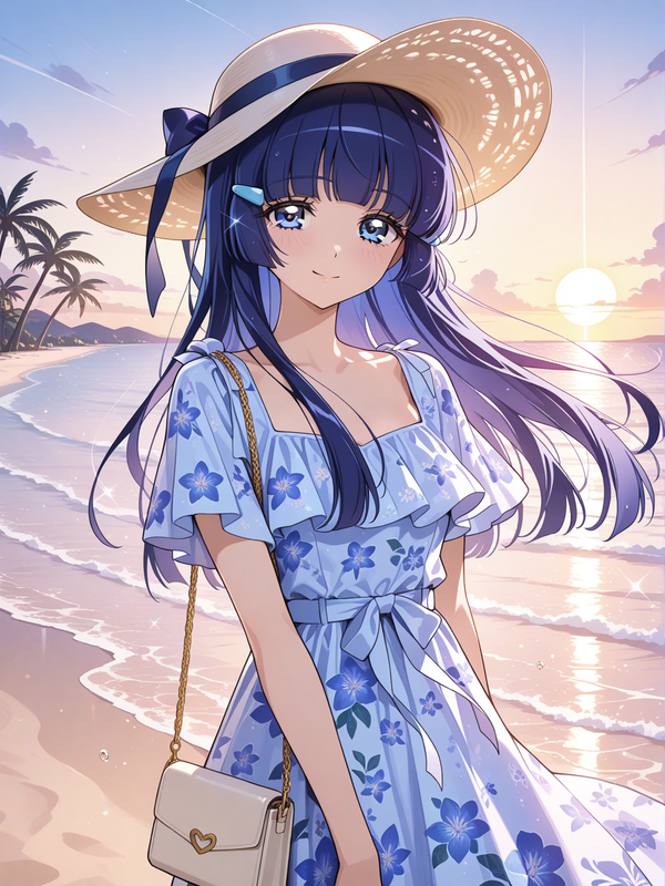 The Ocean Breeze Matched Her Elegance 🌺💙