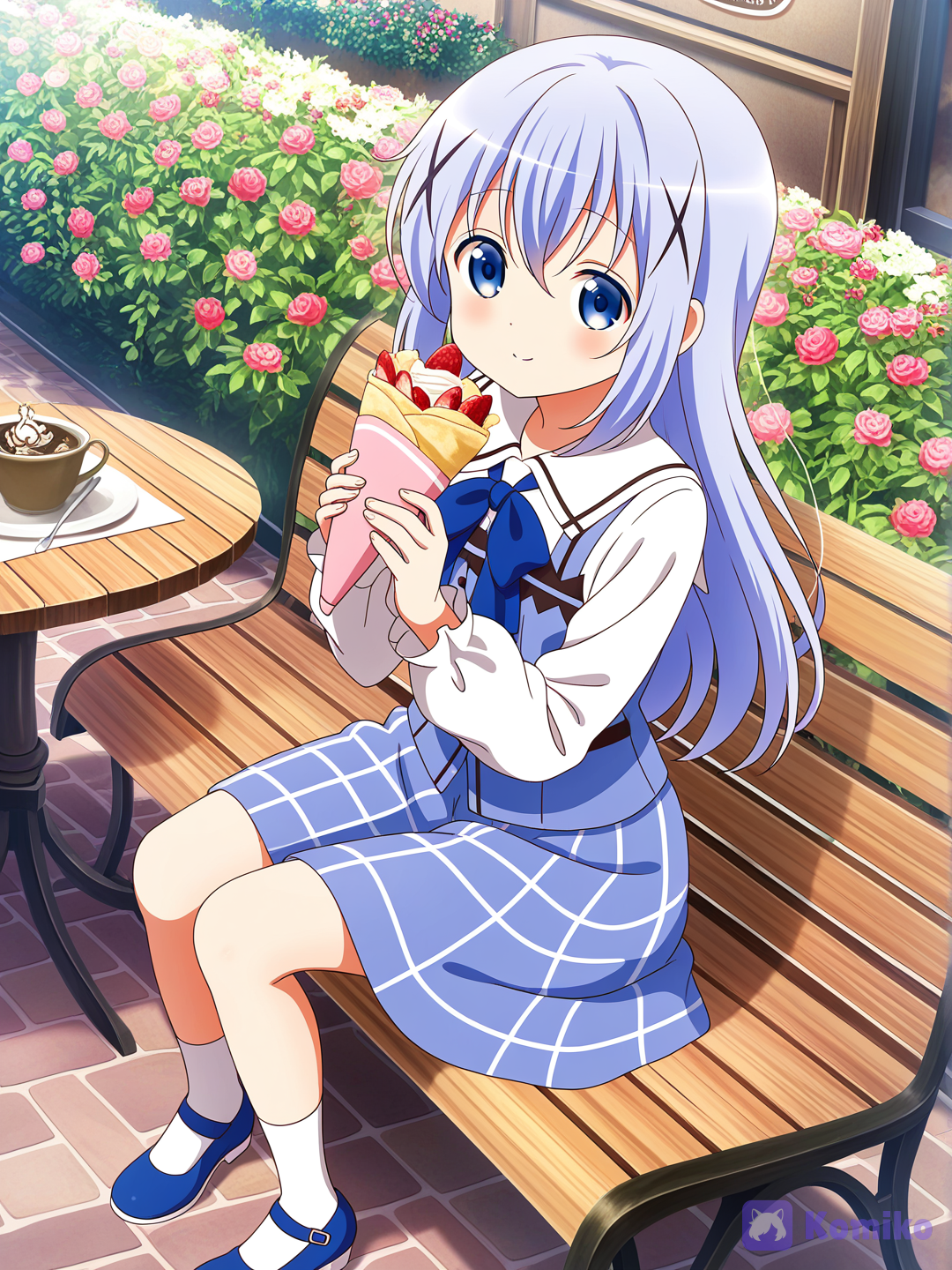 A Sweet Afternoon with Chino 🐰🍓 | A Little Crepe and a Lot of Cuteness