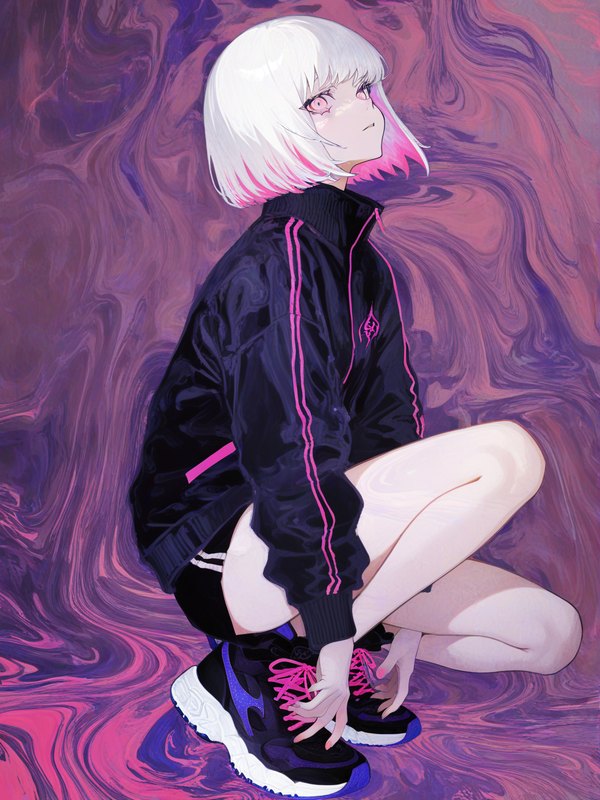 白髪ボブのスポーツ少女