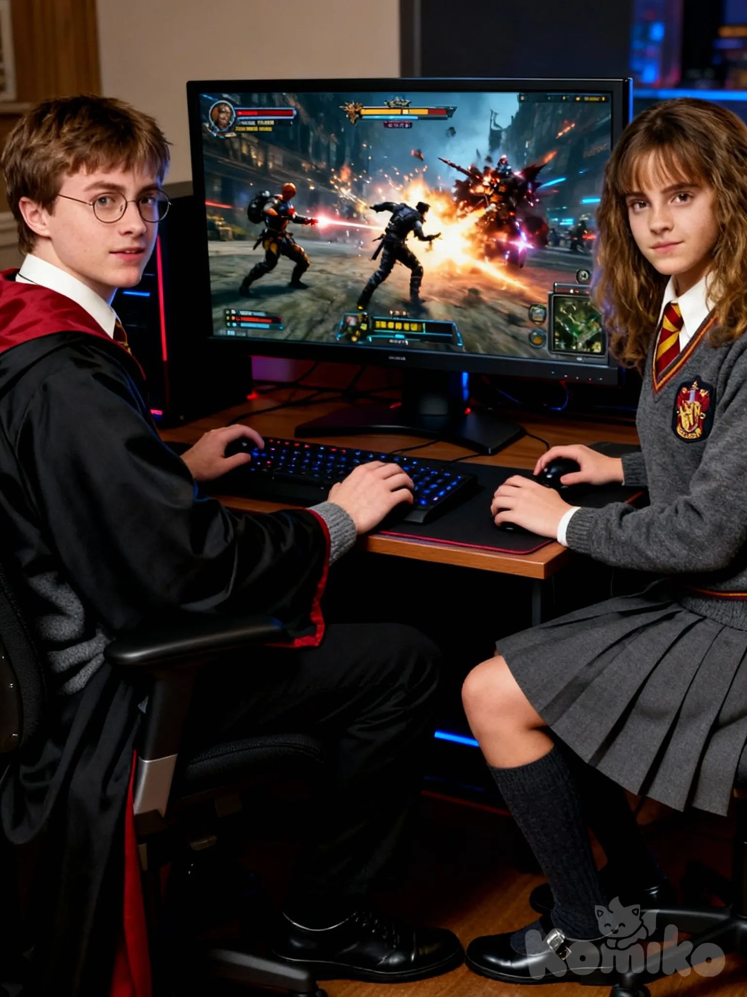 @Hermione_Granger, @Harry_Potter，在玩魔兽争霸