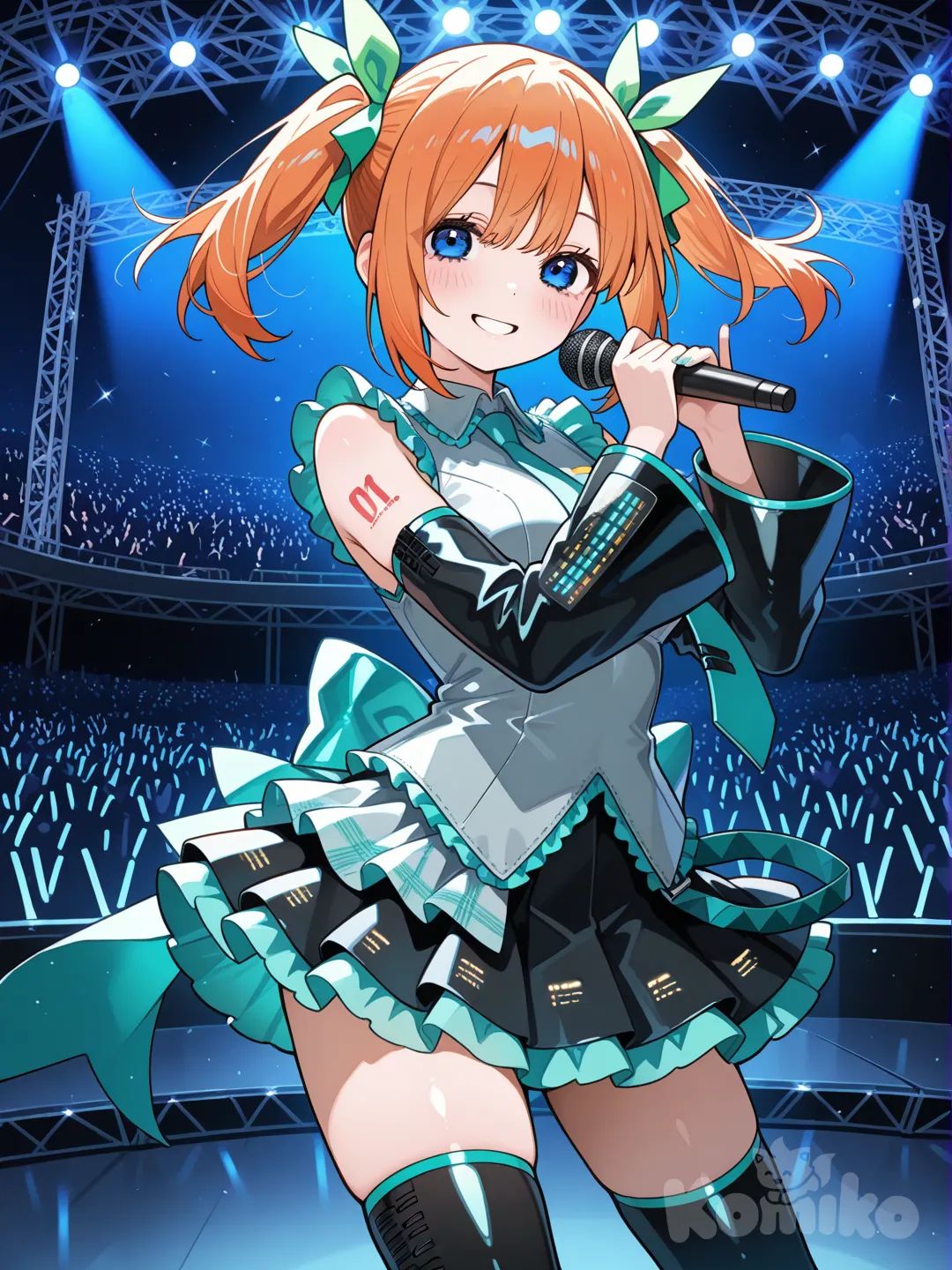 Yotsuba Nakano en cosplay de Hatsune Miku