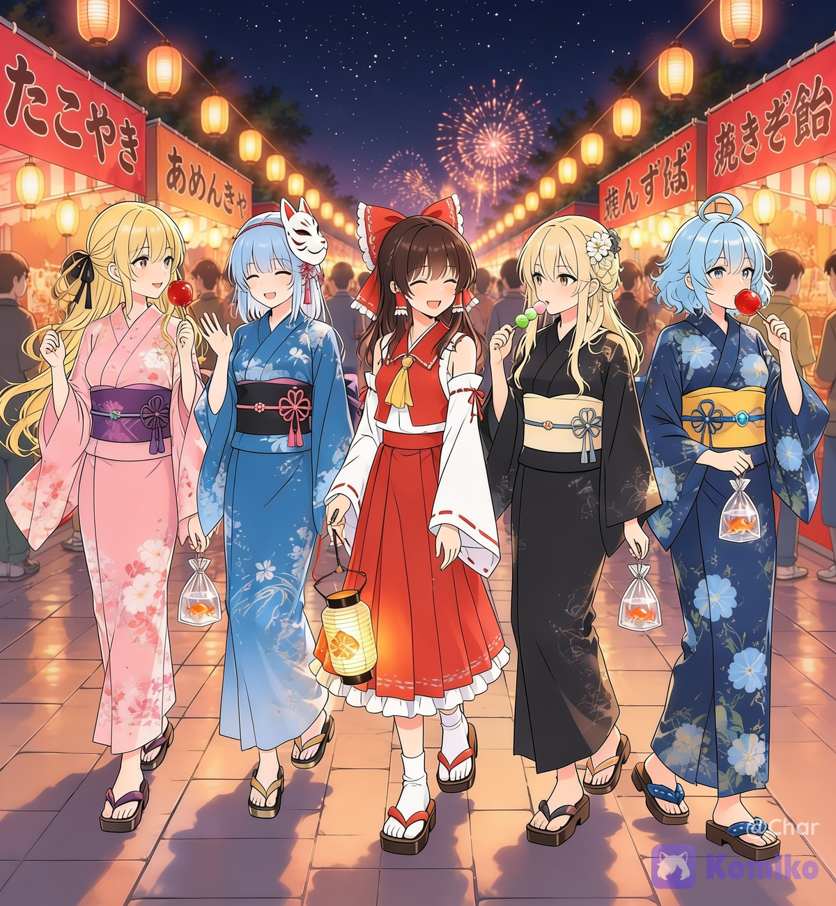 Matsuri dengan 5 karakter